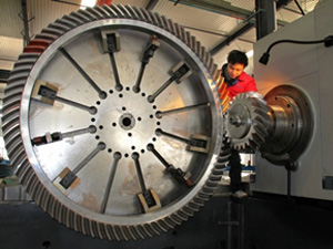 The bevel gear contact area inspection